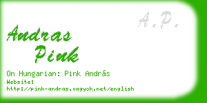 andras pink business card